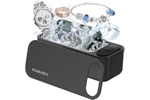 SWAREY 680ML Ultraschallreinigungsgerät Brille 45,000Hz Ultraschallreiniger mit 5 Zeitmodi für Schmuck Uhren Halsketten Zahnersatz Münzen Rasierer Ultraschall Reinigungsgerät Brillenreinigungsgerät