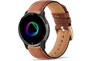 VELULYX Pasek skóry naturalnej kompatybilny Garmin Venu 2 Plus, pasek 20 mm do Garmin Vivoactive 5/Garmin Venu Sq/Sq Music/Venu Sq 2/Vivoactive 3/Garmin Venu/Vivomove HR/Forerunner 55 245 645