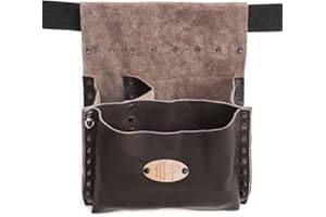 FERRARI PELLE Rimini - Borsa in Vera Pelle, Colore Testa di Moro, Rivetti Bruniti, Fatto a mano in Italia, Cintura non Inclusa