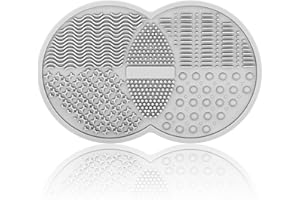 MR LION Makeup Pinsel Reinigungsmatte, Silikon Scrubber, Reiniger Pad, Kosmetikpinselreiniger, Reinigungspad - Geeignet für Pinsel, Schwamm, Puderquaste (Grau)