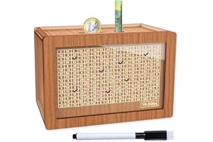 Axingqiwu Tirelire Japonaise, Tirelire en Bois, Numérique Tirelire, Tirelire Magique Japonaise Réutilisable, Tirelire Aider Les Enfants à Commencer à Economiser (10000)