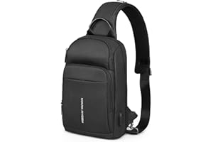 MARK RYDEN Torba na klatkę piersiową dla mężczyzn, antykradzieżowa torba na klatkę piersiową, z portem ładowania USB, torba na ramię do iPada 9,7 cala, wodoszczelna torba na ramię, na podróż i