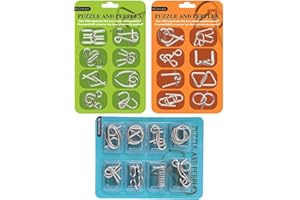 HARXIN 24 Pezzi Metallo Rompicapo Set, Giocattoli Educativi IQ Test, Puzzle Giocattolo Educativo Intelligenza per Adulti (Puzzle)