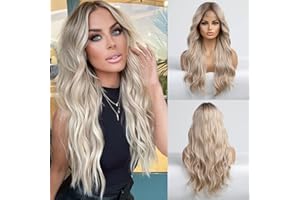 ‎EMMOR EMMOR lange Lace-Front-Perücke für Frauen,Naturhaar-Effekt,handgebunden/langlebig/leicht.