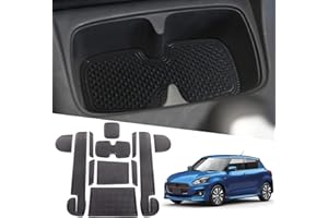 Ruiya Kompatibel mit Suzuki Swift MK6 2017-2023 Auto Gummimatten Türschlitzmatte, Swift MK6 Antirutschmatten Armlehne Getränkehalter Matte Mittelkonsole Rutschmatten Türnaht rutschfeste Matte