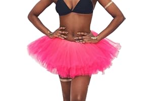 Zookey Falda Tutú de Ballet Corto Falda de Danza Clásica de 6 Capas Falda Tutú Vintage 50er Petticoat Tutu Elastic Party Dance Skirt para Mujeres y Niñas