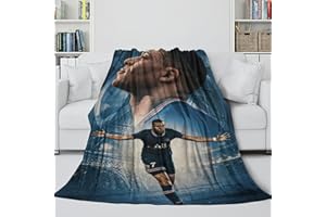 ZIMONJO Mbappe Flanell Decke - Fußball Weiche Decke Geburtstag Geschenk Für Sohn Tochter Enkel Enkelin Freund 50x60inch(127x152cm)