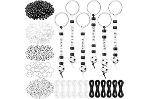Cumnvulnt 564-Piece Football-Themed Keychain Making Kit, Made of Plastic or Resin, DIY Keyring Supplies, Bead Kit for Parent-Child Interaction and Football Enthusiasts