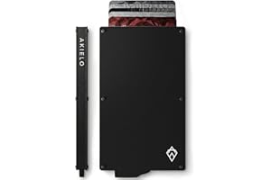 Portefeuille AKIELO – Porte Cartes Cuir avec RFID Blocage – Portefeuille Homme Compact, Taille unique (ALPHA - Édition Noir)