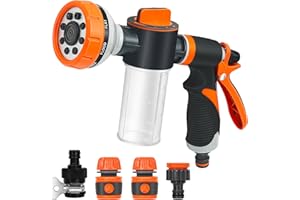 CHUNER Pistola de Riego, Boquilla de Pistola de Manguera Jardín, 8 Modos Pulverizar Ajustable Pistola de Agua, para Limpieza de Automóvil/Riego del Césped, Limpieza de Jardines-Aceras, Baño de Mascotas