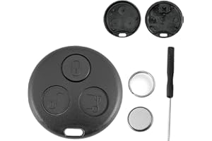 GLOUVDEYZ For Mercedes Benz Smart Fortwo Key Fob Passion Roadster City 3 Buttons Car Key Fob Case (No Blade) Battery CR1225