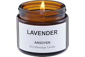 ANSOYER Vela de Masaje, 10 cm (Lavanda)