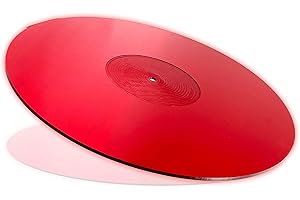 Mobile Pro Shop Acrylic Turntable Mat - Acrylic Slipmat for Vinyl LP Record Players - Improves Sound Quality & Provides Tighter Bass - Anti Static Platter mat (Red_lit)