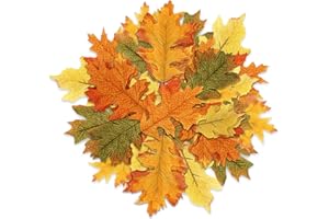 DOJoykey Hojas de Arce otoñal, 25 Hojas de otoño Artificiales para Manualidades de otoño, Envoltura de Regalos, exhibición de Mesa, decoración de Fiesta otoñal