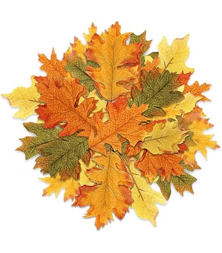 PATIKIL 300 Feuilles Érable Artificielles Jaune Café - Décoration Automne Mariage Halloween