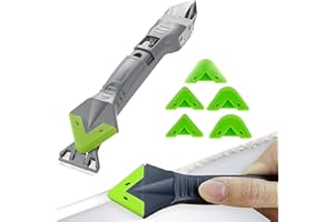 XSQD Herramienta Eliminación Silicona 5 en 1 Kit, Herramienta Sellador Silicona Relleno, Cuchilla Multifuncional Limpieza, Herramientas Para Eliminar El Adhesivo De Raspador, Para Erradicar Manchas