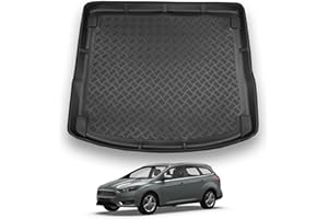 NOMAD Ford Focus (2011-2018) [MK3] Boot Liner [Estate Models] Tailored Fit Car Floor Mat Protector Non Slip Waterproof Raised Edges Compatible Custom Fit Accessory Black Dog & Pet Friendly
