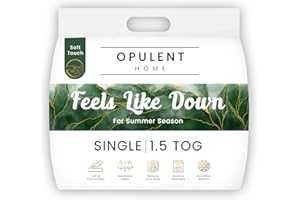 Opulent Home 1.5 Tog Summer Duvet - Premium Lightweight Quilt Bedding Comforter - Anti-Allergy Duvet for Better and Healthier Sleep - Single