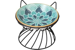 AHX Podajnik podajnika karmnika dla kota - Podajnik dla kota z antypoślizgowym podparciem - Ceramiczna miska dla kota - Miska przeciw wymiotom dla kotów - miska dla kota - talerz z karmą dla kota -