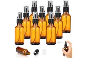 MKITNVY Botellas de Spray Ambar, 10 Piezas 30ml Bote Spray Pulverizador de Vidrio, Portátil y Reutilizables, Vacías Spray Bottle para Viaje, Perfume, Aceite Esencial, Aromaterapia
