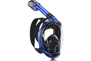 X99 Snorkel Mask, Full Face Snorkel Mask Adult 180 ° Panoramic View with Detachable Camera Mount, Anti-fog Anti-leak Snorkel Mask Full Face Dry Top Foldable Diving Mask for Men Women