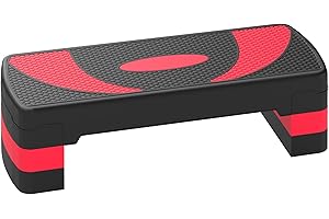 ‎HOMCOM HOMCOM Steppbrett höhenverstellbar Fitness Stepper mit Antirutschbelag 3 Stufen (10/15/20 cm) Rutschfest Stepbench für Zuhause Fitnessstudio Büro Kunststoff