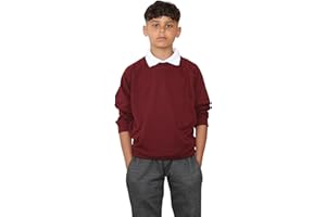 KHIM Terry Cotton Sweatshirt Lightweight Unisex Knitted Sweater Jumber Full Sleeve Kids Boys Girls Children Top Crew Neck Outdoor Activewear