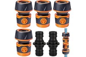 BETRYNIDIL 4 Pièces Raccord Tuyau d'Arrosage 19mm, Connecteur Tuyau Arrosage 3/4, Prévention des Fuites Raccord Rapide Tuyau Arrosage pour Etendre Jardin Irrigation (Noir)