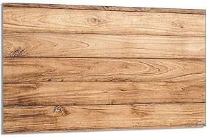 DarHaus Placa protectora de vitrocerámica 80 x 52 cm 1 pieza cocina eléctrica universal para inducción protección contra salpicaduras tabla de cortar de vidrio templado como decoración, MADERA