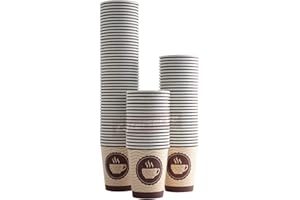 CATERSERVE 100 Paper Cups - Disposable Paper Cups for Hot and Cold Drinks | Eco Freindly Drinking Coffee Cups Disposable | 8oz - 236ml