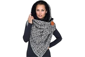 heekpek Sciarpa Donna Invernale Sciarpa Scialle Donna Triangolo con Bottoni Multifunzione Pile Spessa e Grande Invernali