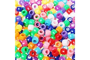 KUOU ofoen 1200 Pcs Pony Beads, Acrylic Plastic Colorful Craft Beads for DIY Party