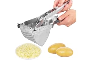 Brevanza Presse Puree Manuel, Presse Purée Manuelle Acier Inoxydable, Presse-Purée Inox, Multifonctionnel Presse Pomme de Terre, Potato Ricer, Idéal pour Pommes de Terre, Fruits et Légumes pour Enfant