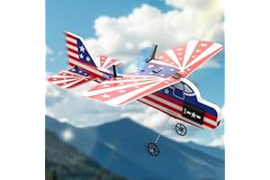 SCZND MPP-Hartschaumstoff RC Flugzeug, Flexibles Material 2,4GHz Ferngesteuertes Flugzeug 2-Kanal-RTF mit Gyro-Stabilisator, LED-Lichtleiste, 3 Ersatzbatterien, , Modellflugzeug Ferngesteuert für Anfänger