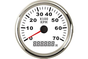 ELING Tachymètre Étanche Tachymètre Compteur RPM Jauge Avec Compteur D'heures 0-7000RPM 85mm 9-32V Avec Rétro-Éclairage
