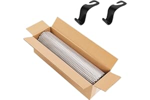 AZULLANSE Aluminium Mesh Grille,100 x 33 cm,lackierte Loch Renngitter für Stoßstange, Wasserdichtes multifunktionale Grillgitterrolle, 3 x 6 mm rautenförmige Gitter + 2 Autositzhaken (Silber)