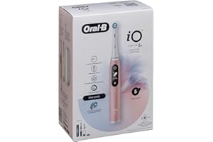 ‎ORAL-B Oral-B iO Series 6 Sensitive Edition elektryczna szczoteczka do zębów, 2 końcówki, 5 trybów czyszczenia do pielęgnacji zębów, zaprojektowana przez brąz, różowy piasek