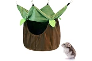 momgyaamz Hamaca para Mascotas, Jaula Colgante Animales PequeñOs Cama Oscilante para Mascotas con 4 Ganchos, CáLida Cama Ardillas, Chinchillas y HáMsters, Marrón