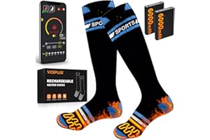 VICEPLUS Calze Riscaldate a Batteria 6000mAH Calzini Scaldapiedi Con controllo dell'app, USB Riscaldati Scaldapiedi Elettrico Calze Design del calore in punta di piedi Termiche per Sci, Pattinaggio,Escursioni