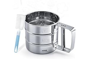 Gigmeta Setaccio Farina, capacità di 250g spargi Zucchero a Velo, Setaccio da Cucina con Manico ad azionamento Singolo