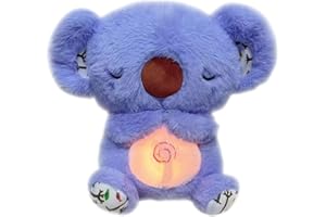 Gyaimxfu Koala para Aliviar La Ansiedad,Nutria Bebe Dormir que Respira,Peluche Ansiedad Dormir,Bebé Durmiendo Koala Juguete con Música Luces Y Movimientos De Respiración Ayuda para Dormir