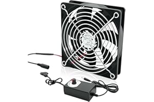 WOWFAST 120mm PC-Lüfter, 12V Gehäuselüfter mit Netzstecker & stufenlosem Drehzahlregler (2750 RPM) - Leiser, leistungsstarker Lüfter für Computer, Server, Gaming-PC,AV Kabine,Router
