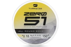 Tubertini Monofilamento de pesca Zero 51 All Round Bolo color Light Blue – Alta elasticidad y resistencia – baja absorción de agua – 150 m – 300 m – 1000 m – Diámetro Ø 0,12 al diámetro 0,30