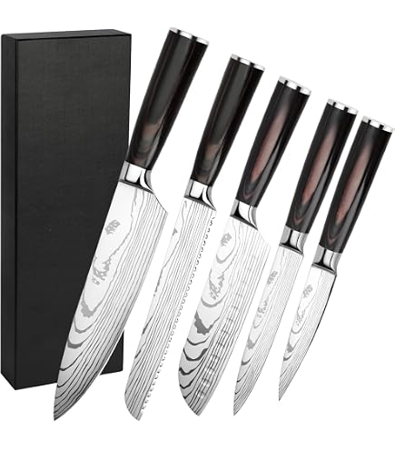 Laguiole Jean Dubost 97131, Set 6 coltelli da bistecca London Mix, colori assortiti