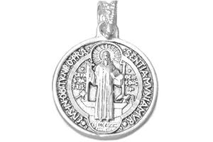 INMACULADA ROMERO IR Médaille pendentif San Benito 925m argent de loi 19mm. Cerco ronde Talladas deux côtés