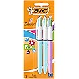 BIC 4 Colours Fun Retractable Ballpoint Pens with Four Ink Colours and Medium Point (1.0 mm), Pack of 3