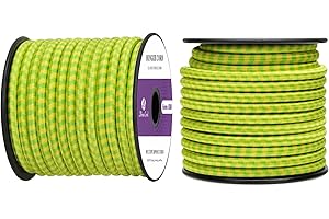 Abma Cord Cuerda Elástica 6mm 10M Cuerda de Lona Cuerda de Goma Cuerda Tensora Cuerda Expansora - Verde&Amarillo