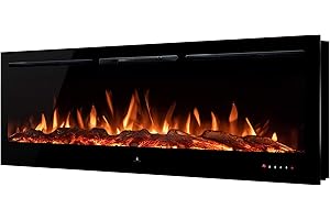 Noble Flame Paris 1830 (183 cm/ 72 Canneggio L Nuovo - Camino Elettrico Parete Camino Stufa Camino - Montaggio Parete Telecomando - 14,5 cm profondità - Nero