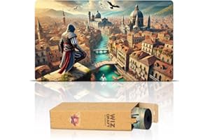 WIZCRAFT GAMING Assassin Overlooking (Stitched) - MTG Playmat - Compatible with Magic The Gathering Playmat - Play MTG, YuGiOh, TCG - Original Play Mat Art Designs & Accessories
