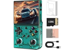 GATBGEFU RG35XX Pro Retro Handheld Spielkonsole, 3,5 "IPS Bildschirm Tragbare Video Spiel Konsole, gebaut in 64g+128g Karte & 8000 Spiele, Linux System Unterstützung WiFi Bluetooth (Zyan,128G)
